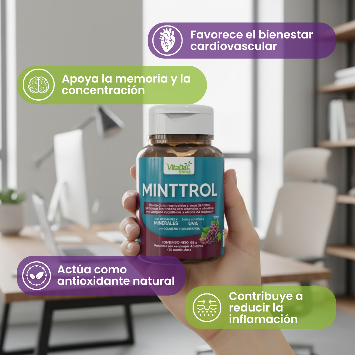 Masticables Minttrol - Resveratrol 120 und