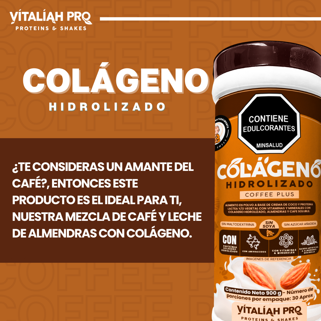 BATIDO COLAGENO COFFEE PLUS 900 G VITALIAH PRO