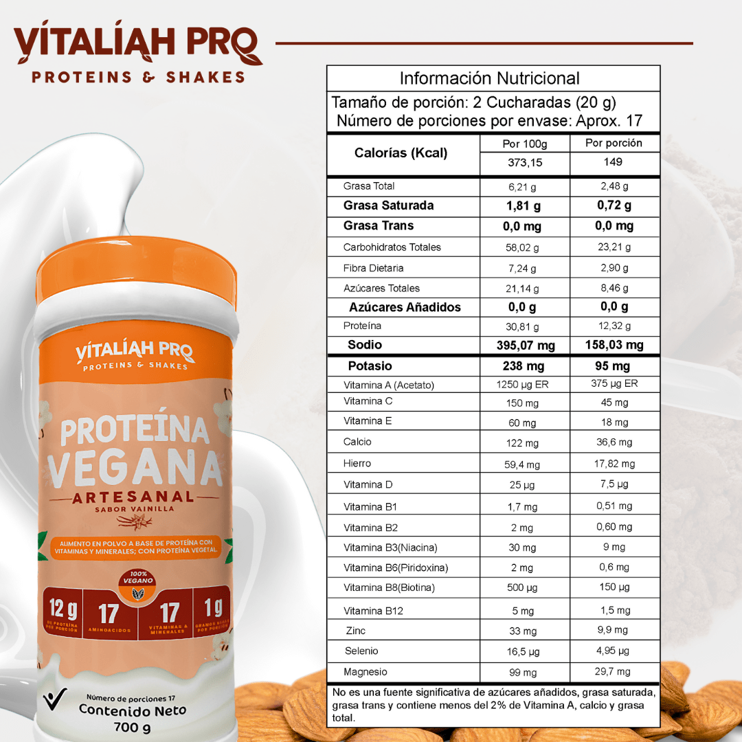 Vitaliah Pro - Proteína Vegana Artesanal 700 g