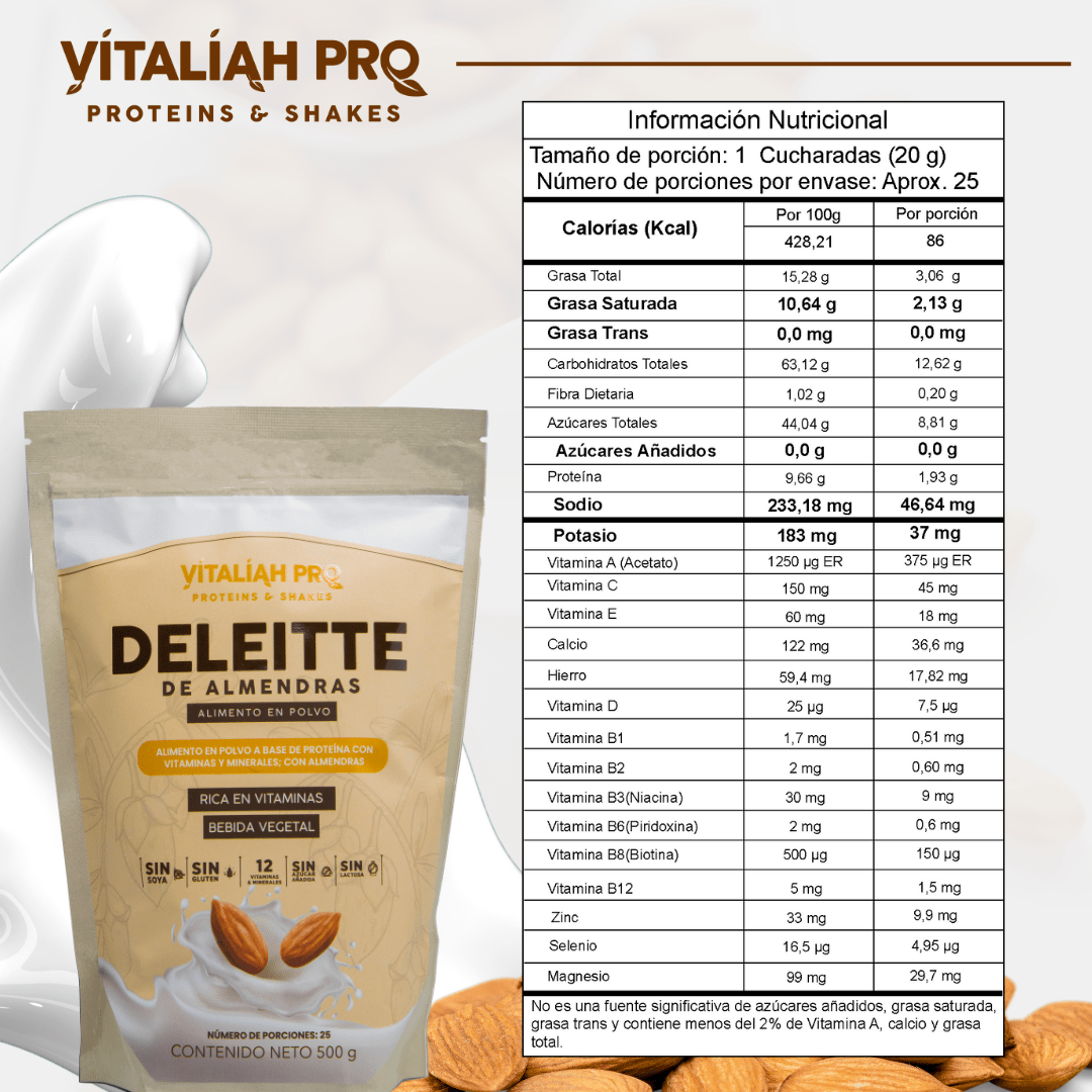 ALMOND DELEITTE 500 G vitaliah colombia