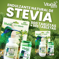 Stevia en 500 Tabletas + 100 (gratis)