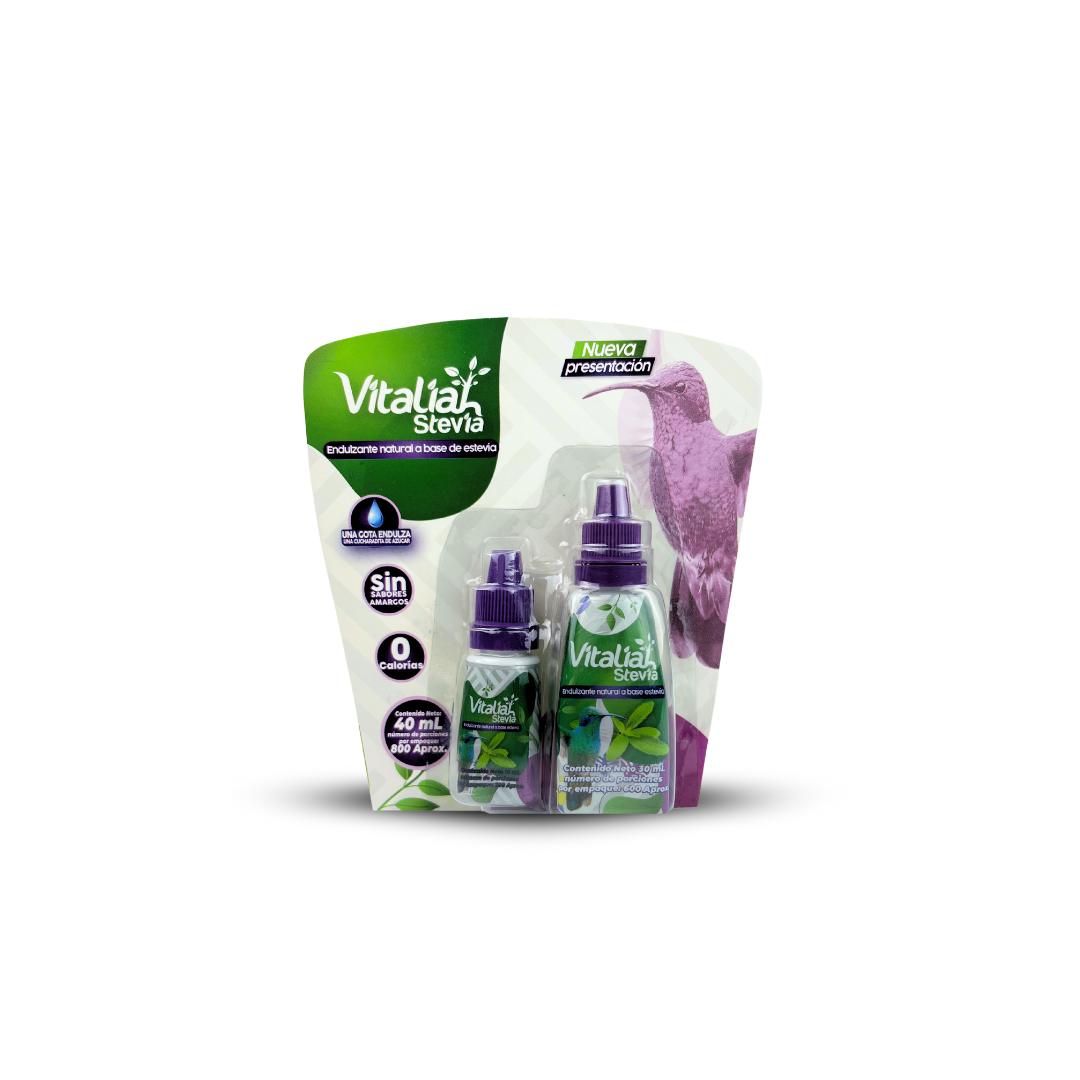 ENDULZANTE VITALIAH STEVIA GOTERO PIRAMIDAL 30 ML + 10 ML