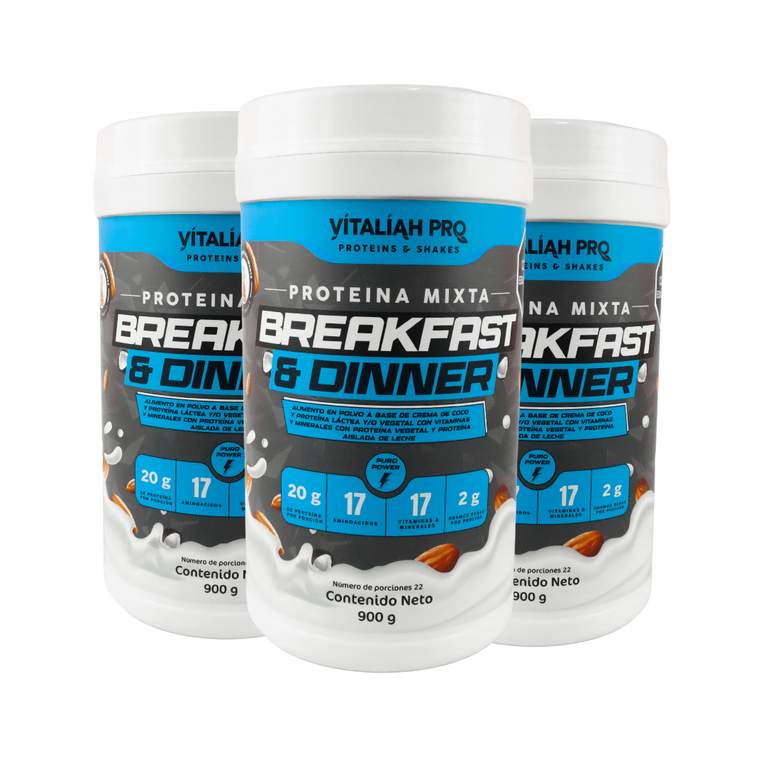 COMBO X3 Vitaliah Pro - Proteína Mixta Breakfast and Dinner X900 g vitaliah colombia